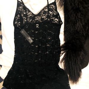 Lace Camisole- Black Sheer Bodice one piece